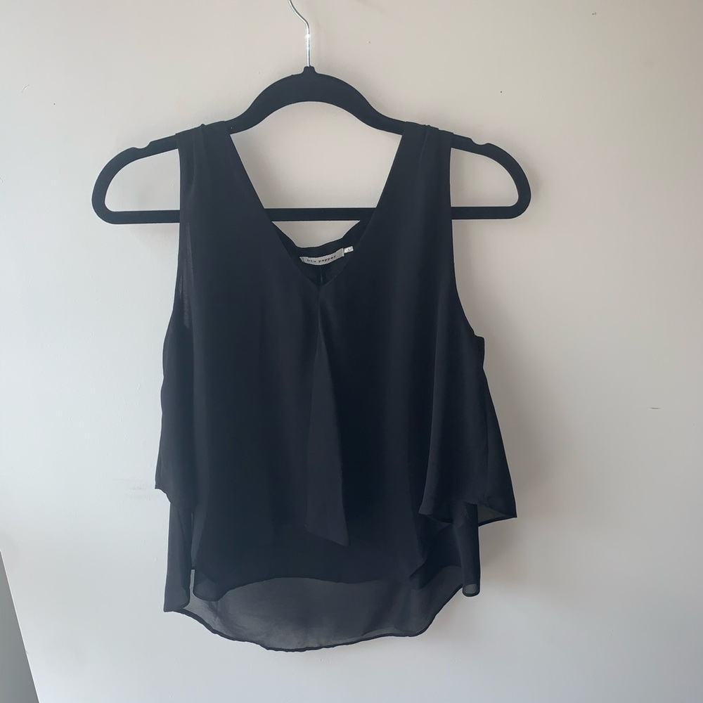 Black Chiffon Tank